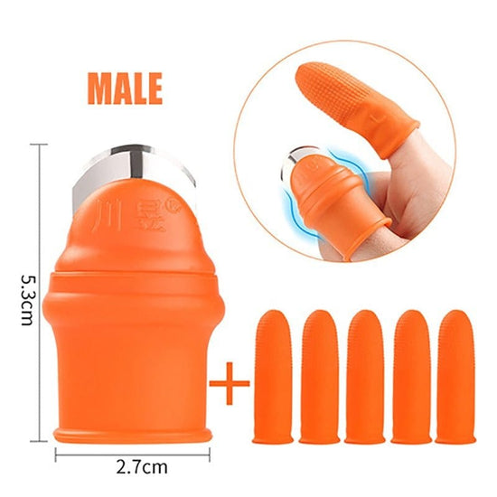 1 Set Silicone Finger Protector With Blade For Fruits Vegetable Thumb Knife Finger Guard Kitchen Gadgets Kitchen Accessories - Wowza