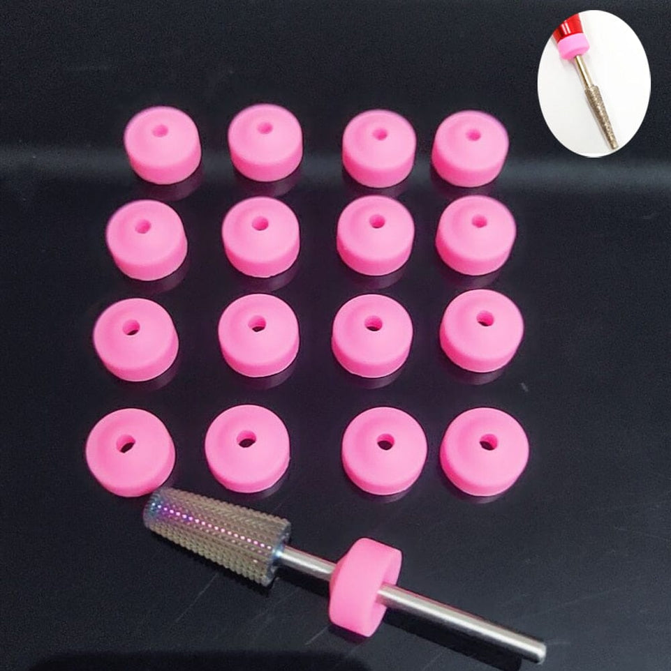 5/10/20/50pcs Nail Drill Plastic Protection Pink Caps Used on 3/32" Nail Drill Bits Electric Accessories Nail Tools Prevent Dust