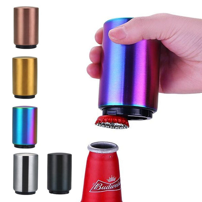 Magnetic Automatic Beer Bottle Opener Stainless Steel Wine Opener Portable Bar tools Kitchen Gadgets Christmas Gift - Wowza
