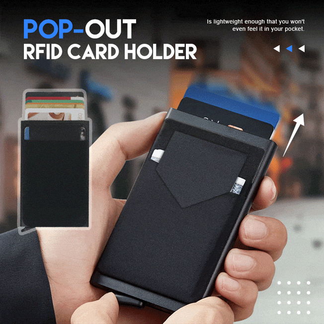 ZK30 Pop Up ID RFID Card Male Wallet Mini Package Aluminum Metal Protective Gear Storage Bag Smart Quick Release Women Wallet - Wowza