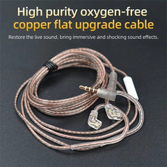 KZ ZS10 ZSN ZEX PRO In Ear Cable High-Purity Oxygen-Free Copper Twisted Upgrade Cable 2pin Cable For KZ ZEX Silver plated Cable