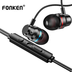 FONKEN 3.5mm Inear Earphone Wired Control Earbud With Mic Gaming Headset For Xiaomi Smart Phone Earphone Sport Music headset