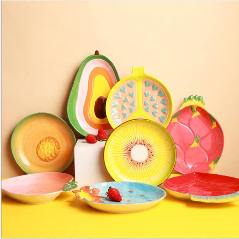 Fruit Shaped Ceramic Salad Plate Creative Cute Household Snack Dish - Wowza