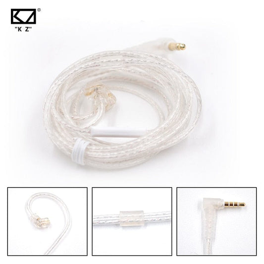 KZ Headphones Silver plated upgrade cable 2PIN 0.75mm High-purity silver plated flat cable ZEX Pro ZS10 Pro ZSN Pro X EDX Pro