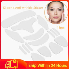 16 PCS/Set Reusable Silicone Anti-wrinkle Face Forehead Sticker Cheek Chin Sticker Facial Patches Wrinkle Remover Strips