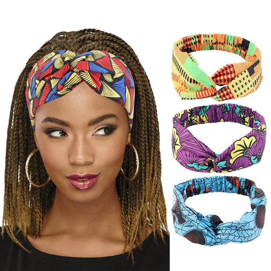 African Pattern Print Headband for Women Twist Style Hair Band Salon Make Up Hair Wrap Headwear Turban Ladies Hair Accessories