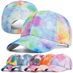 New Fashion Women Tie Dye Cap Multicolor Irregular Print Baseball Cap Female Outdoor Streetwear Summer Caps Hats