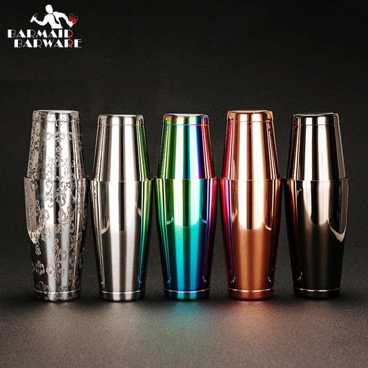 Stainless Steel Cocktail Boston Bar Shaker: 2-piece Set: 18oz Unweighted & 28oz - Wowza