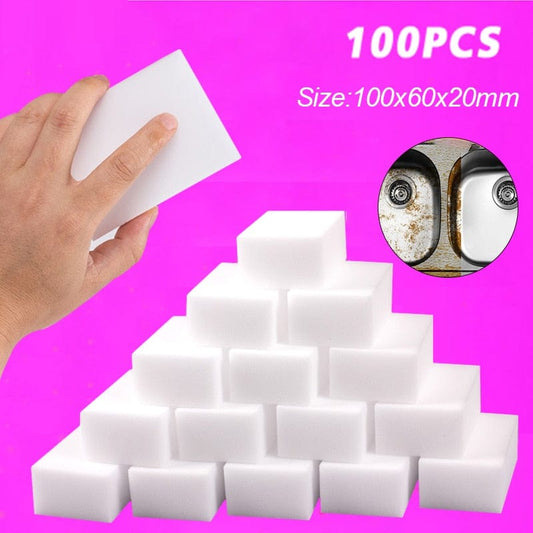 100PCS Magic Sponge 10x6x2cm Melamine Sponge Cleaning Eraser for Dish Wash Household Cleaning Tools Kitchen Bath Cleaning Sponge