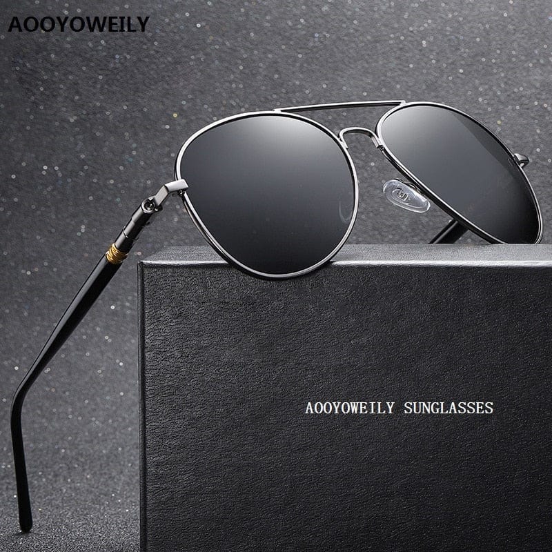 Luxury Men's Polarized Sunglasses Driving Sun Glasses For Men Women Brand Designer Male Vintage Black Pilot Sunglasses UV400