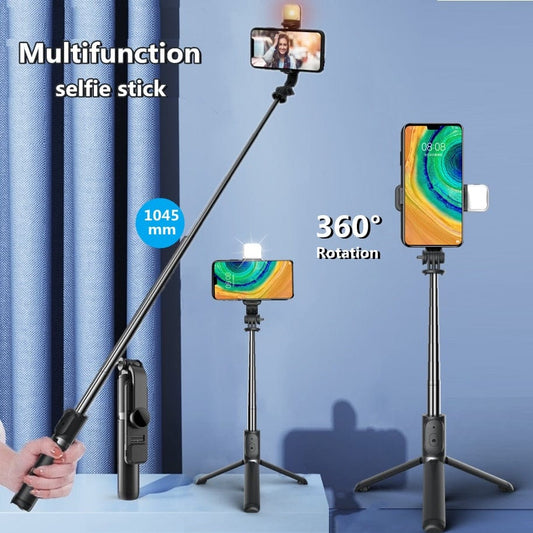 Wireless selfie stick tripod Bluetooth Foldable Monopod With Led light remote shutter For iphone