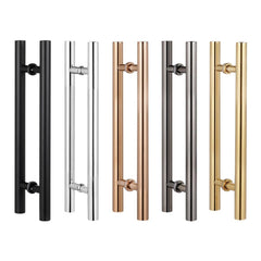 JACHOR Oval Shape Glass Door Handles Stainless Steel Barn Doors Pull Handle Set Shower Door Hardware Fittings