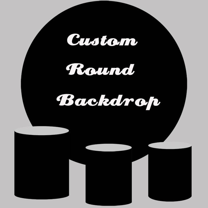 Circle Round Backdrop Customize baby shower Birthday Party Cake Table Cover Banner Photo Studio