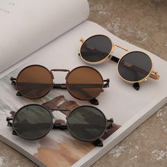 Vintage Punk Style Sunglasses Men Retro Round Metal Frame  Women Sun Glasses Fashion Eyewear Gafas sol mujer UV400