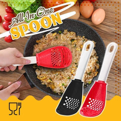 Multifunctional Cooking Spoon Kitchen Strainer Scoop to Cut Garlic Hanging Hole Innovative Potato Garlic Press kitchen Accessory - Wowza