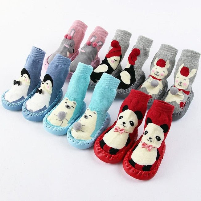 Toddler Indoor Sock Shoes Newborn Baby Socks Winter Thick Terry Cotton Baby Girl Sock with Rubber Soles Infant Animal Funny Sock