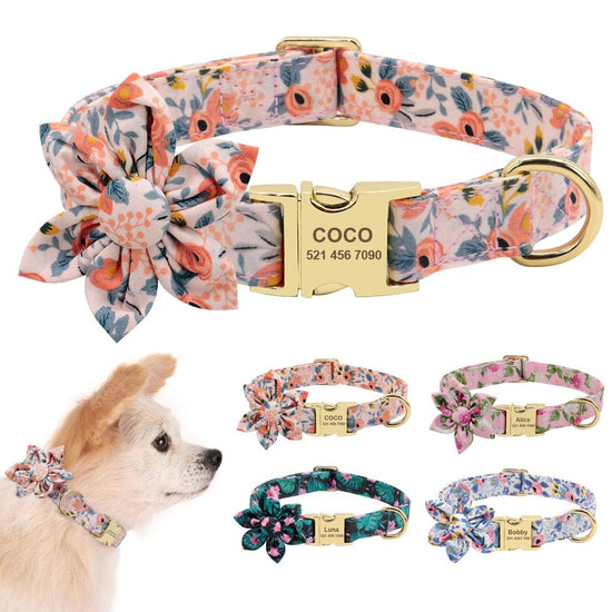 Dog Accessories Pet Puppy Cat Collar Custom Nylon Printed Dog Nameplate Collar Personalized Engraved ID Tag Collars Small Dogs - Wowza