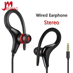 MEUYAG 3.5mm Ear Hook Stereo earphone Sport Running Headset Earbuds Bass Earphones With Mic For iPhone Samsung IOS Android