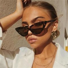 sunglasses woman brand Designer vintage retro triangular cat eye glasses oculos De Sol Transparent ocean uv400