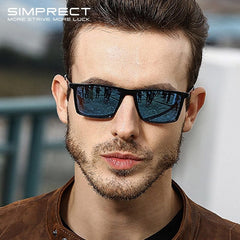 SIMPRECT Rectangle Polarized Sunglasses For Men 2023 Luxury Brand Designer UV400 High Quality Fashion Square Sun Glasses oculos