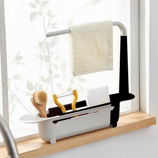 Telescopic Sink Drain Racks Organizer Soap Brush Holder Basket Kitchen Storage Basket Gadgets Accessories Tool - Wowza