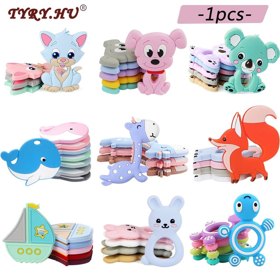 TYRY.HU Silicone Rodent Koala Cartoon Animal BPA Free Rodents Teething Necklace Food Grade Infant Chewable Toys Baby Product