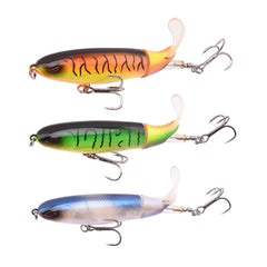 3pcs/lot Whopper Plopper 100mm 13g Floating Popper Fishing Lure pencil Artificial Hard Bait Wobbler Rotating Tail Fishing Tackle