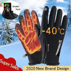 Outdoor Winter Gloves Waterproof Moto Thermal Fleece Lined Resistant Touch Screen Non-slip Motorbike Riding Gloves For Men Women