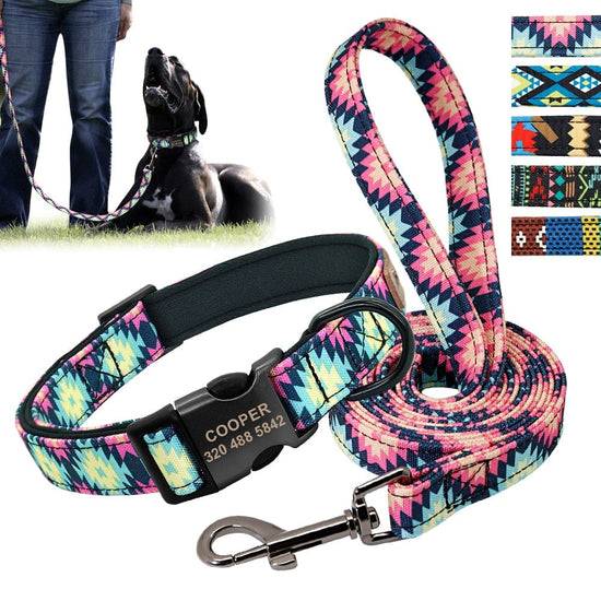 Personalized Dog Collar Leash Custom Puppy Pet Collar Pitbull Collars Pet Product Small Dog Collar for Small Medium Large Dog - Wowza