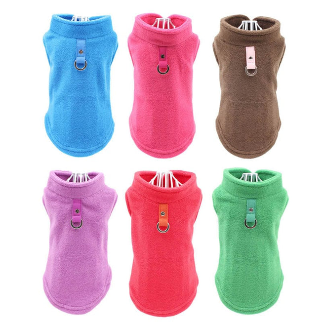 Warm Fleece Pet Dog Clothes Blank Puppy Sweatshirt Winter Pug Apparel French Bulldog Harness Vest Clothing for Small Dogs