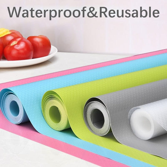 Reusable Shelf Cover Liners Cabinet Mat Drawer Mat Moisture-Proof Waterproof Dust Anti-Slip Fridge Kitchen Table Pad Paper