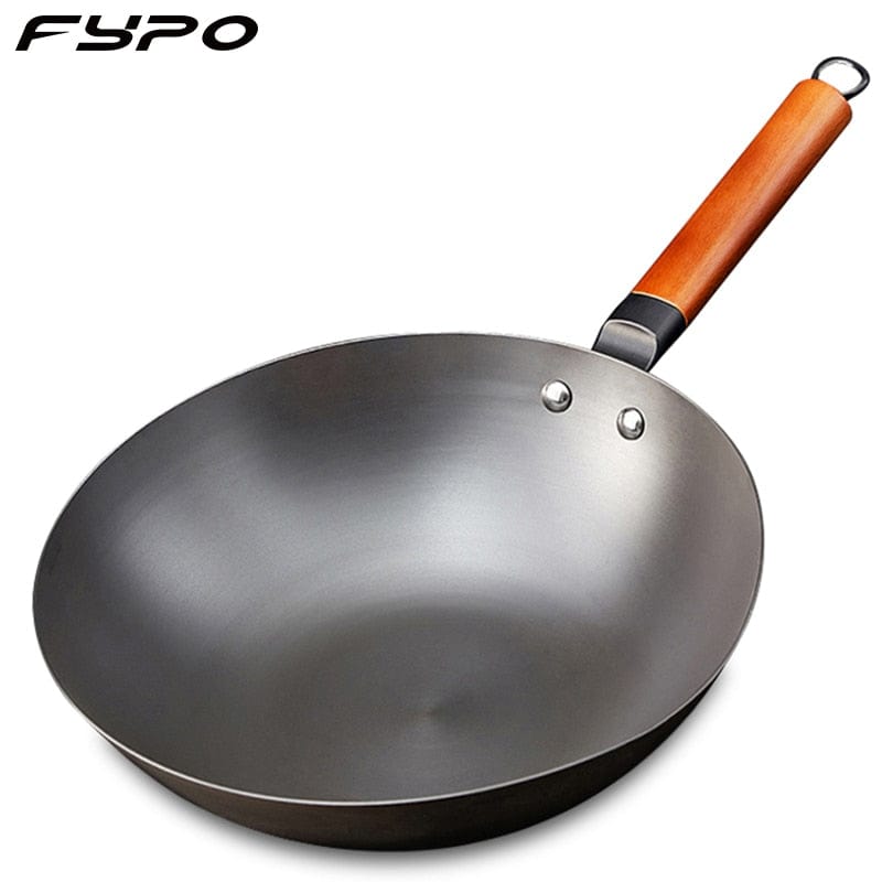 Chinese Traditional Handmade Iron Wok Non-stick Pan Non-coating Gas and Induction Cooker Cookware Kitchen pot pans - Wowza