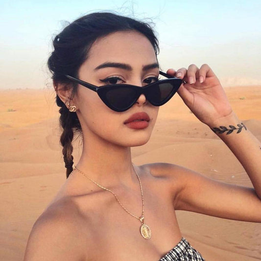 Vintage Cateye Sunglasses Woman Sexy Retro Small Cat Eye Sun Glasses Brand Designer Colorful Eyewear For Female Oculos De Sol