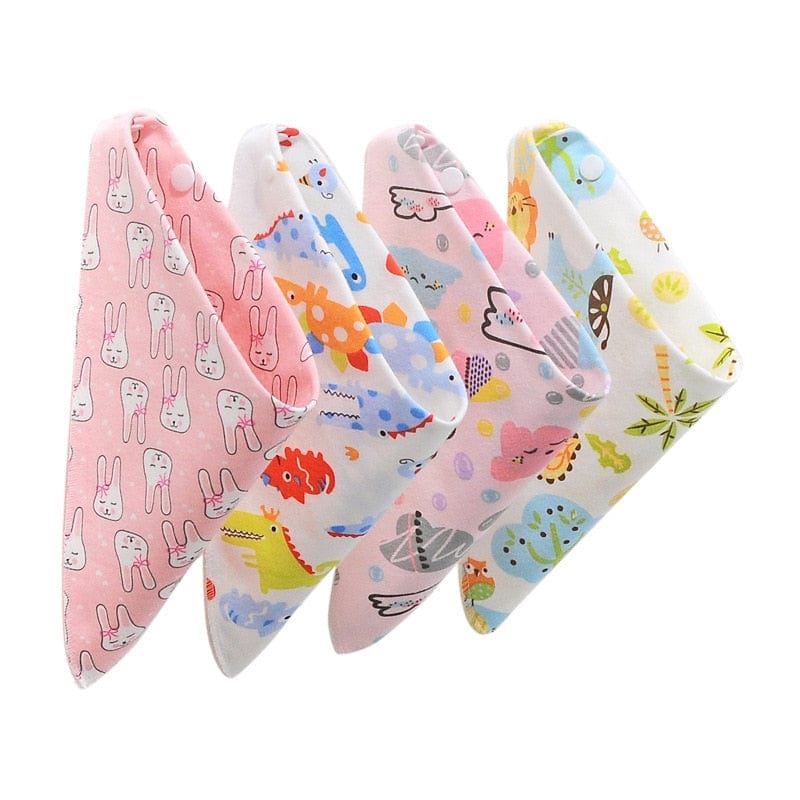 Baby Bibs Cotton Baby Feeding Apron Triangle Cute Baby Bibs Girls Boys Cartoon Feeding Scarf Bib Collar Bib Burp Cloth