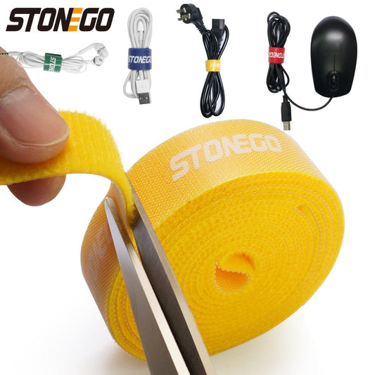 USB Cable Winder Cable Organiser Ties Mouse Wire Earphone Holder HDMI Cord Free Cut Management Phone Hoop Tape Protector