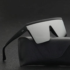 2025 Vintage Male Flat Top Sunglasses Men Brand Black Square Shades UV400 Gradient Sun Glasses For Women Cool One Piece Designer