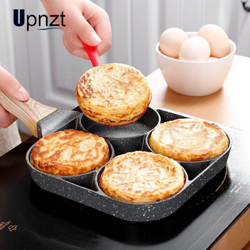 Four-hole Frying Pot Pan Thickened Omelet Pan Non-stick Egg Pancake Steak Pan Cooking Egg Ham Pans Breakfast Maker Cookware - Wowza