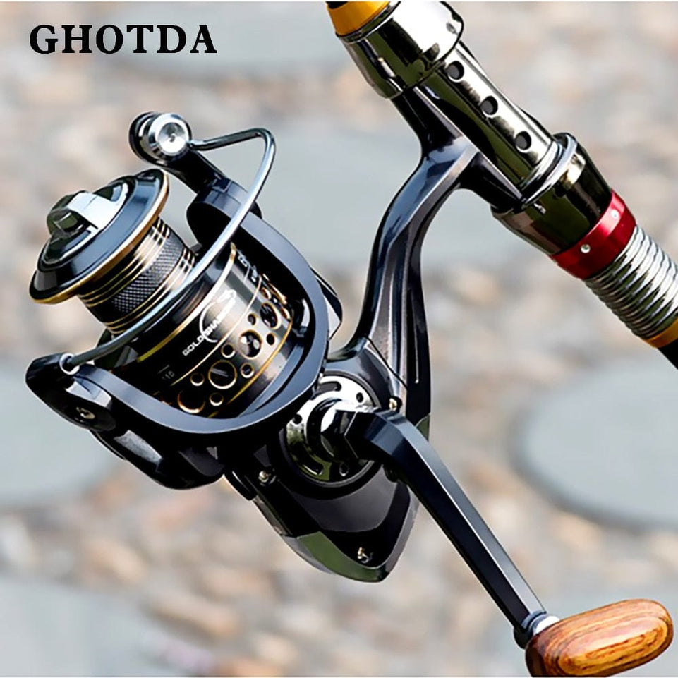 1.8-3.6M telescopic fishing rod combo spinning reel fishing set carp fishing rod reel kit