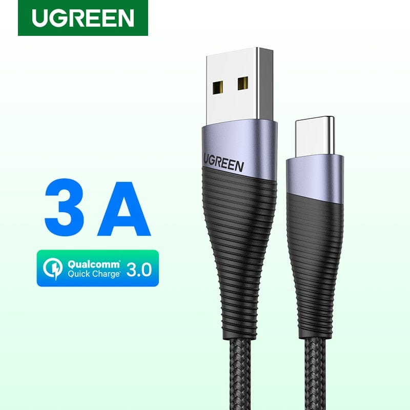 Ugreen USB Type C Cable 3A Fast Charger USB-C Data Cable for Xiaomi redmi note 7 Samsung Mobile Phone Type-C USB Charging Cable