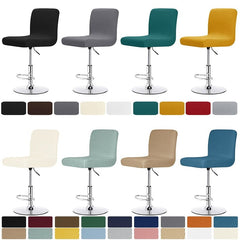 Solid Colors Bar Chair Cover Stretch For Bar Stool Short Back Dining Room Spandex Elastic Slipcover For Chairs Banquet Wedding