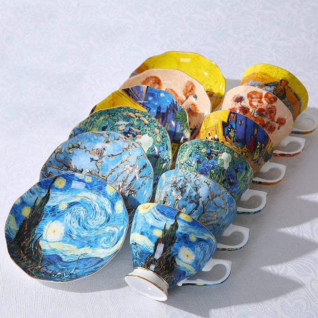 The New Van Gogh Art Painting Coffee Mugs The Starry Night Sunflowers The Sower Irises Saint-Remy Coffee Tea Cups - Wowza