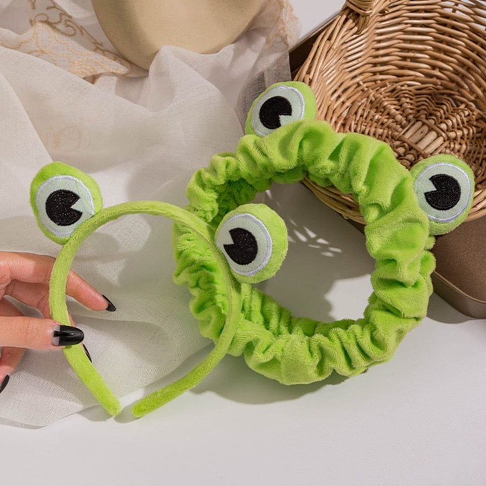 Funny Frog Makeup Headband Wide-brimmed Elastic Hairbands Cute Girls Hair Bands Women Hair Accessories Girls Hairband