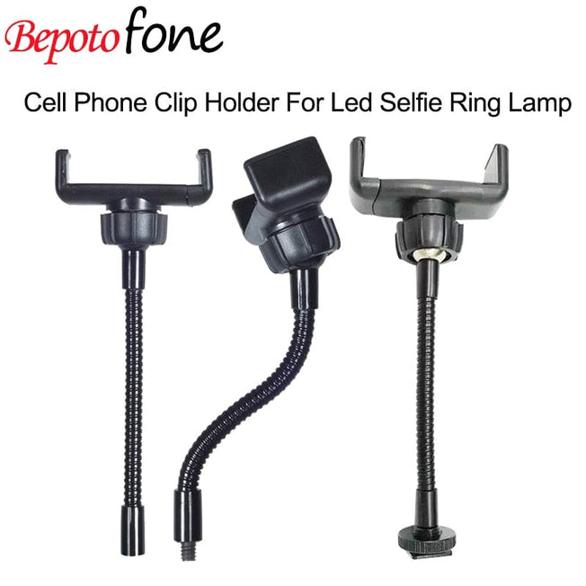 Flexible Hose Arm Cell Phone Clip Holder For Led Selfie Ring Lamp Replacement Kit 360 Degree Mount Mobile Phone Holder Clamp