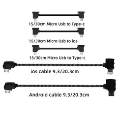 Data Cable OTG Remote Controller to Phone Tablet Connector USB TypeC IOS Extend for DJI Mavic MINI/2/3 Pro/SE/Pro/Air/Mavic 2/3