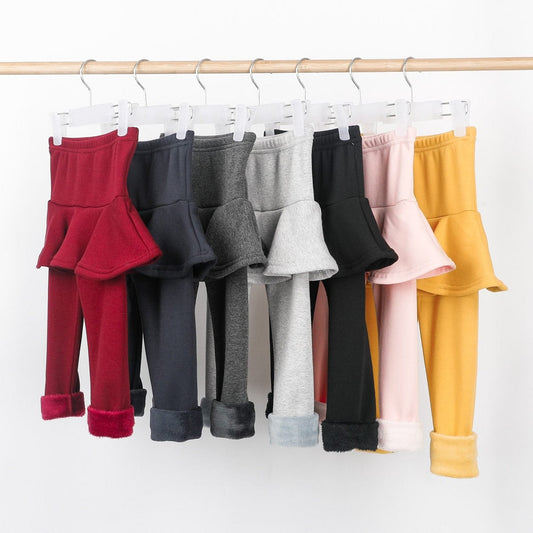 Solid Color Girls Pants Kids Leggings 2-10Y Children Clothing Autumn Cotton Leggings Warm Baby Girl Skirt-pants High Quality