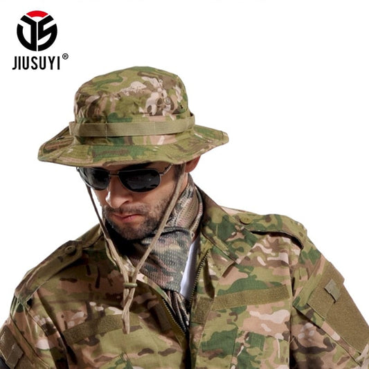 Multicam Tactical Airsoft Sniper Camouflage Bucket Boonie Hats Nepalese Cap SWAT Army Panama Military Accessories Summer Men