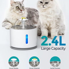 Automatic Dog Feeder Cat Water Fountain Indoor USB LED 2.4L Ultra Quiet Dog Drinking Dispenser Pet Puppy Feeder Fountains Bowls