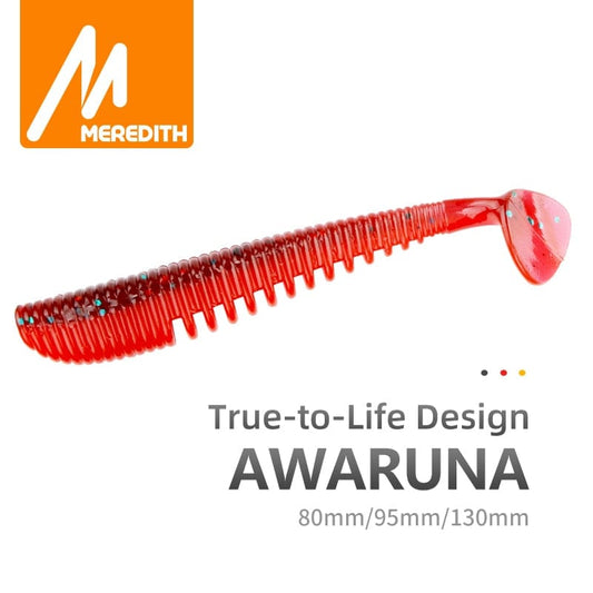 MEREDITH Awaruna Fishing Lures 8cm 9.5cm 13cm Artificial Baits Wobblers Soft Lures Shad Carp Silicone Fishing Soft Baits Tackle