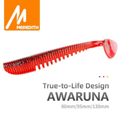 MEREDITH Awaruna Fishing Lures 8cm 9.5cm 13cm Artificial Baits Wobblers Soft Lures Shad Carp Silicone Fishing Soft Baits Tackle