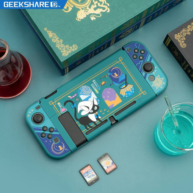 GeekShare Shell Alchemy Cat Magic Potion Cartoon Fairy League Hard Cover Back Girp Shell For Nintendo Switch